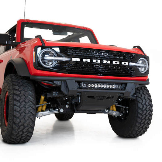 Addictive Desert Designs Pro Bolt-On Front Bumper for 2021-2023 Ford Bronco with Light Mounts in Hammer Black