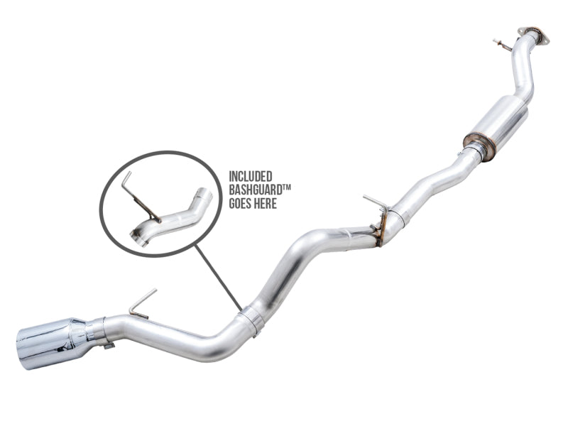 AWE Tuning 0FG Single Rear Exit Exhaust with BashGuard for Ford Bronco (2021-2023) * Chrome Silver Tip