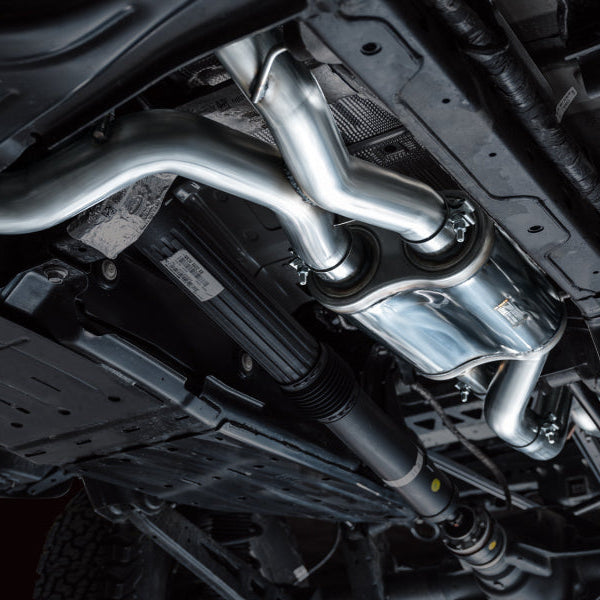 AWE Tuning SwitchPath Cat Back Exhaust for Ford Bronco Raptor (2022-2024) * Dual BashGuards, 3-Inch Mandrel-Bent Stainless Steel, No Tips