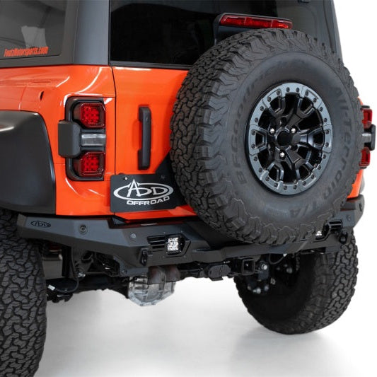 Addictive Desert Designs 22-23 Ford Bronco Raptor Bomber Rear Bumper with Cube Light Mounts