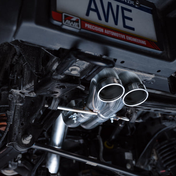 AWE Tuning SwitchPath Cat Back Exhaust for Ford Bronco Raptor (2022-2024) * Dual BashGuards, 3-Inch Mandrel-Bent Stainless Steel, No Tips