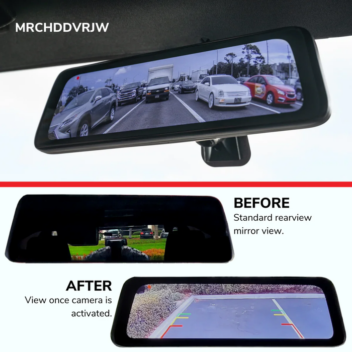 Stinger HD Backup Camera & Replacement Rearview Mirror with Full Screen Monitor Kit & Built-In DVR I '21- Current Ford Bronco