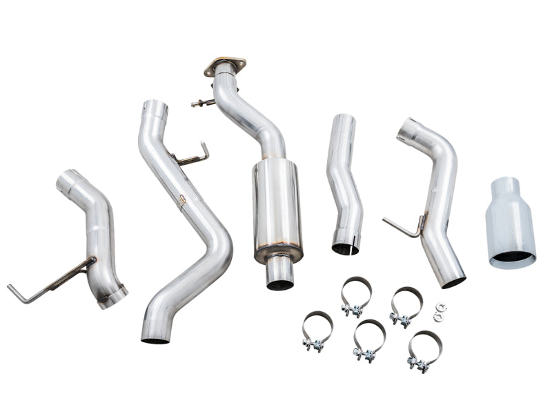 AWE Tuning 0FG Single Rear Exit Exhaust with BashGuard for Ford Bronco (2021-2023) * Chrome Silver Tip