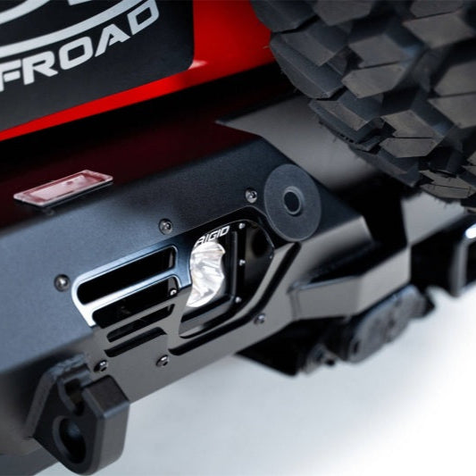 Addictive Desert Designs 21-22 Ford Bronco Bomber Rear Bumper with Cube Light Mounts in Hammer Black