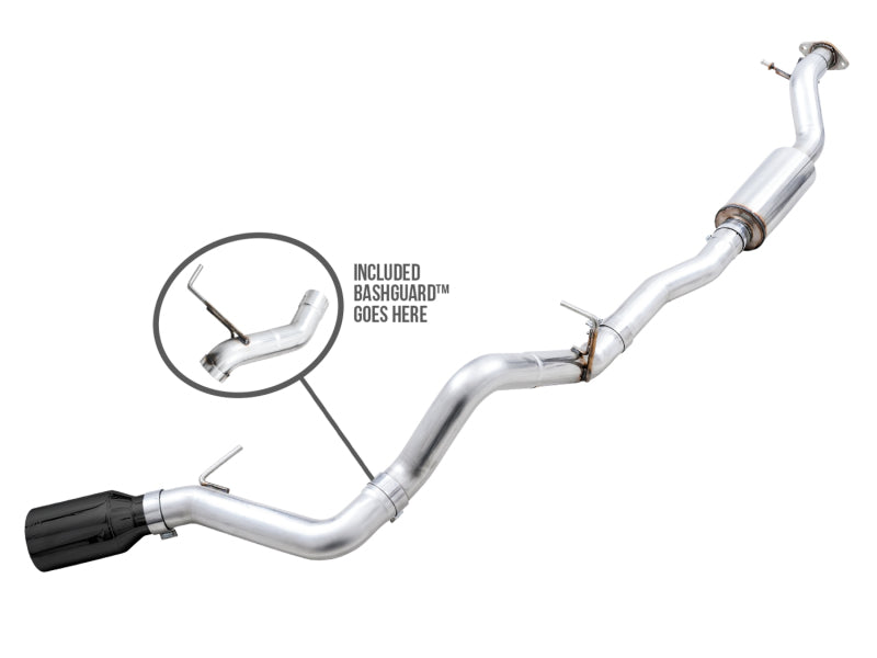 AWE Tuning 0FG Single Rear Exit Exhaust with BashGuard for Ford Bronco * 5-Inch Diamond Black Tip