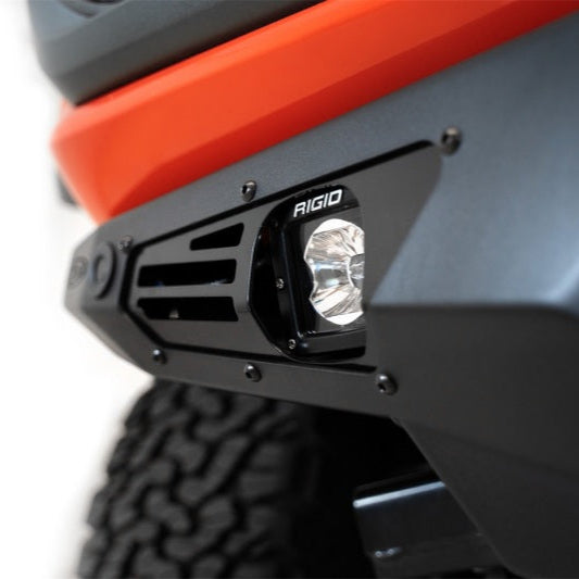 Addictive Desert Designs Ford Bronco Raptor Bomber Front Bumper with Rigid 360 Mounts and Side Cube Light Mounts