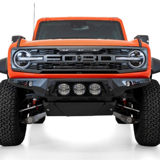Addictive Desert Designs Ford Bronco Raptor Bomber Front Bumper with Rigid 360 Mounts and Side Cube Light Mounts