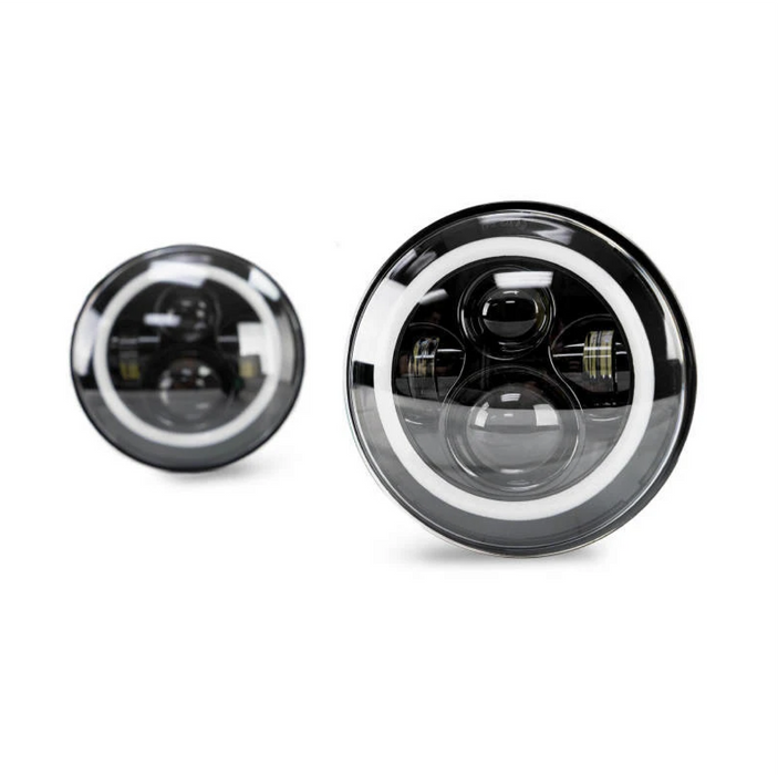 DV8 Offroad 07-18 Jeep Wrangler JK LED Projector Headlights w/ Angel Eyes