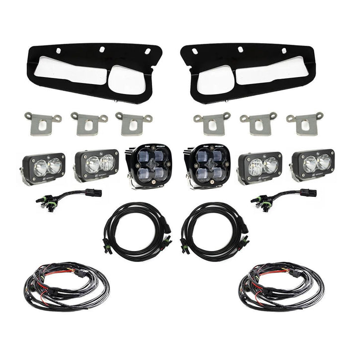 Baja Designs Squadron SAE/Dual S2 Sport Steel Bumper Fog Pocket Light Kit I '21- Current Ford Bronco