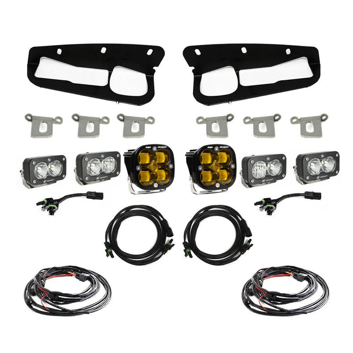 Baja Designs Squadron SAE/Dual S2 Sport Steel Bumper Fog Pocket Light Kit I '21- Current Ford Bronco