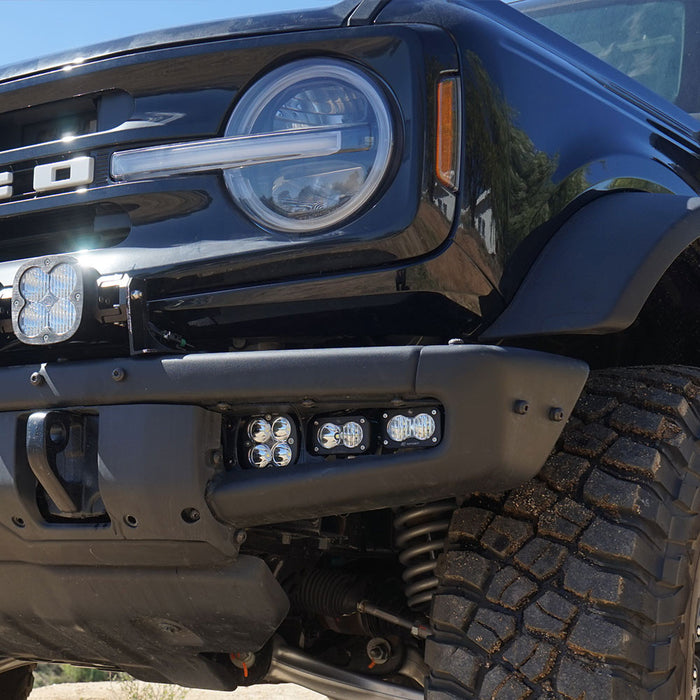 Baja Designs Squadron Pro/Dual S2 Sport- Steel Bumper Fog Pocket Light Kit I '21- Current Ford Bronco