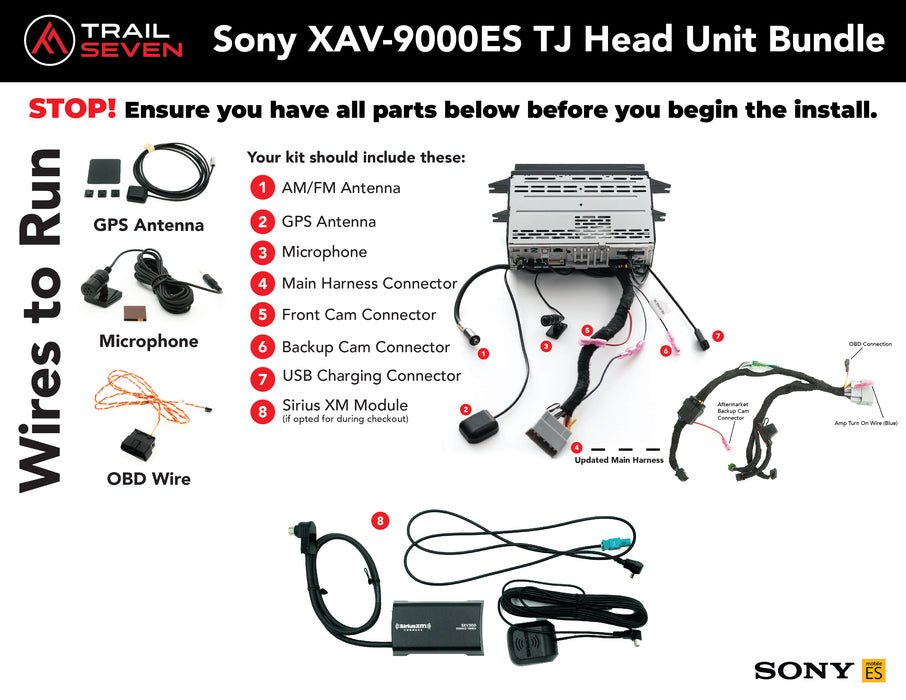 Sony XAV-9000ES Plug & Play Bundle | '03 - '06 TJ Wrangler