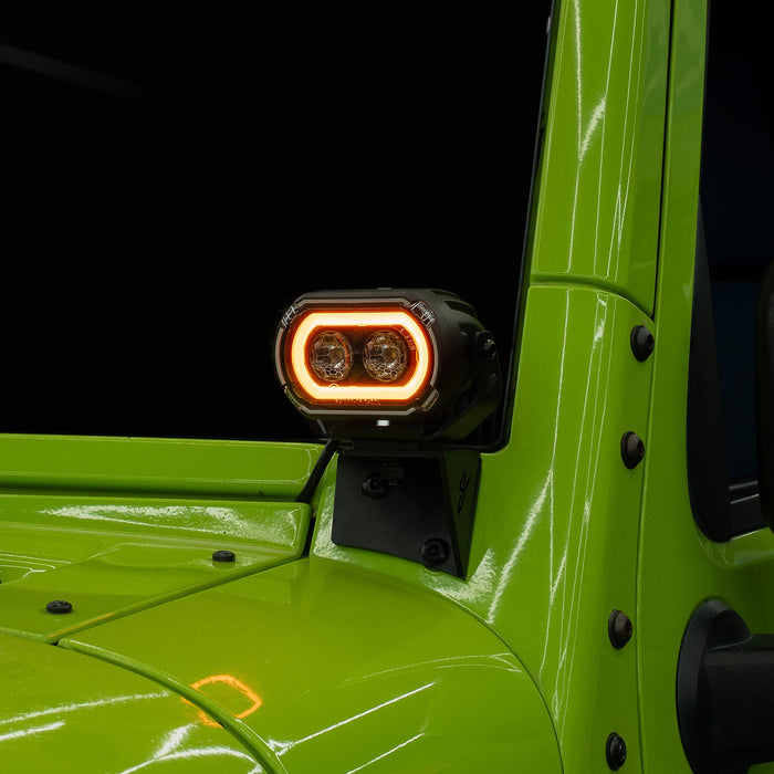 Stinger HEXCORE 2x4" Amber & White LED Pod Lights (Pair) - 2007-2018 Jeep Wrangler JK/ JKU