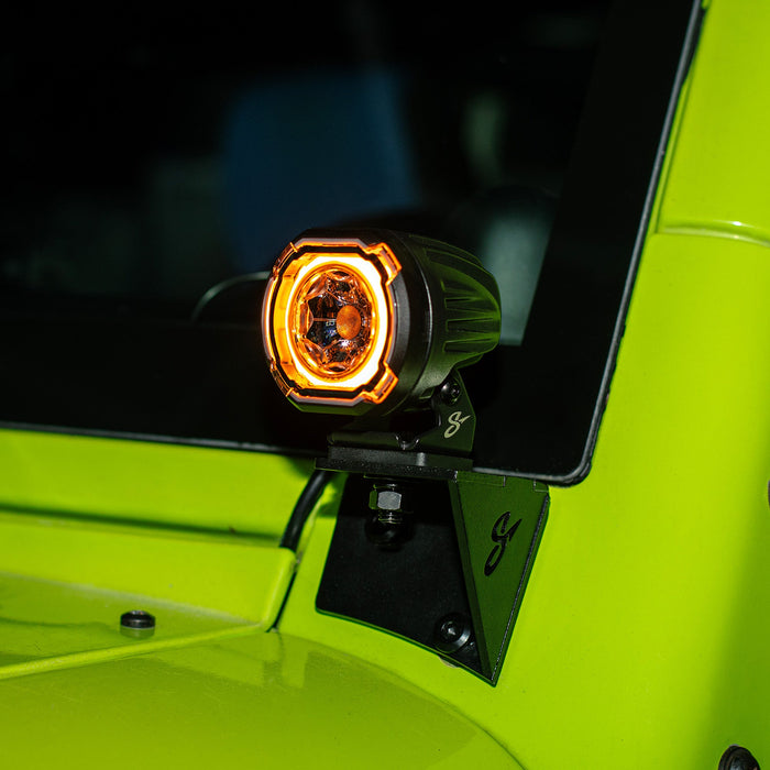 Stinger HEXCORE 2" Amber & White LED Pod Lights (Pair) - 2007-2018 Jeep Wrangler JK/ JKU
