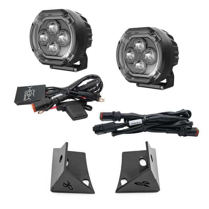 Stinger HEXCORE 4" Amber & White LED Pod Lights (Pair) - 2007-2018 Jeep Wrangler JK/ JKU