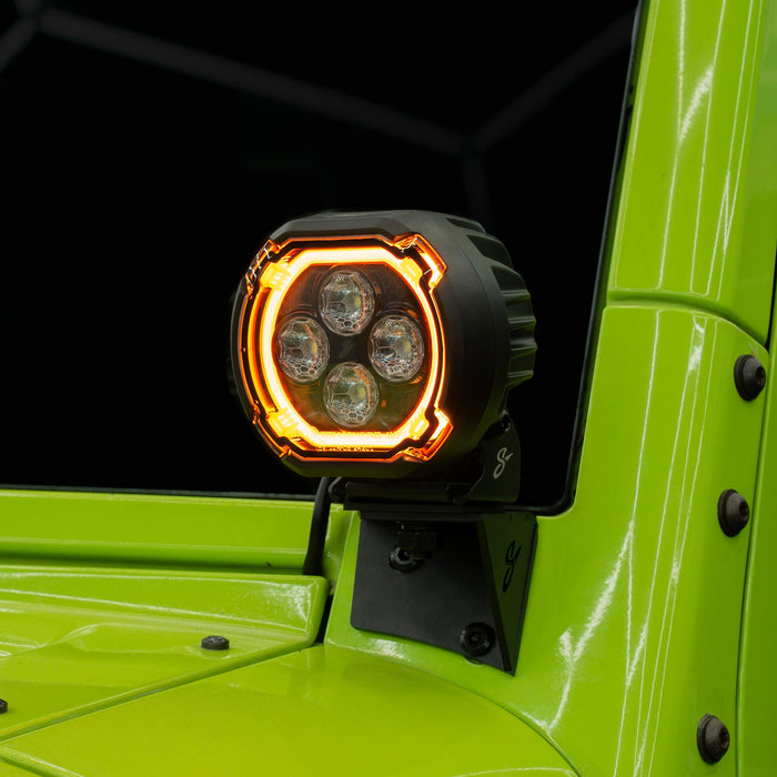 Stinger HEXCORE 4" Amber & White LED Pod Lights (Pair) - 2007-2018 Jeep Wrangler JK/ JKU