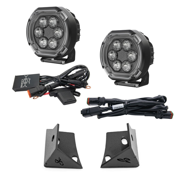 Stinger HEXCORE 6" Amber & White LED Pod Lights (Pair) - 2007-2018 Jeep Wrangler JK/ JKU
