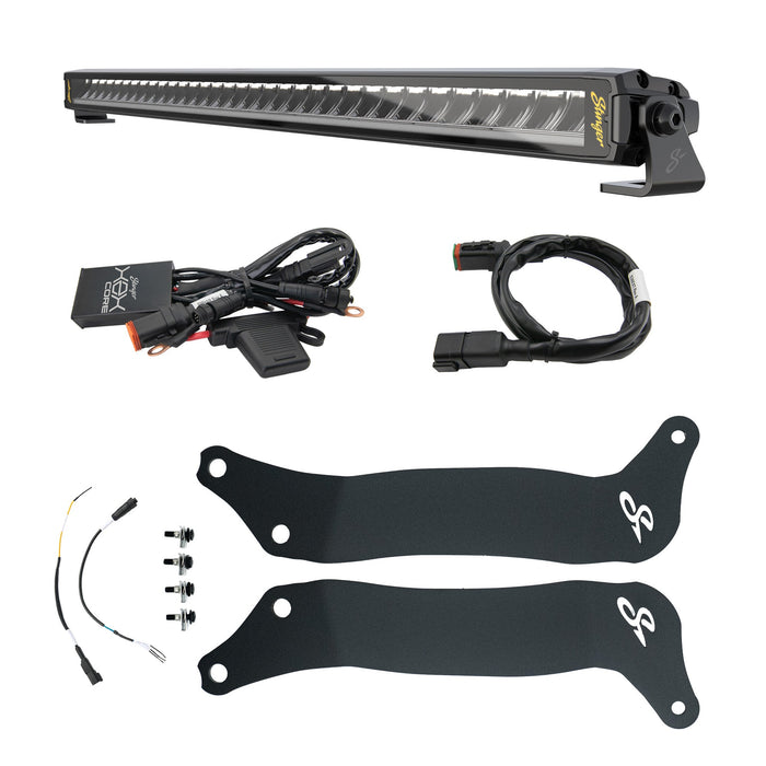 Stinger HEXCORE 30" Straight LED Light Bar - 2018-Current Jeep Wrangler JL/ JLU and 2020-Current Jeep Gladiator JT