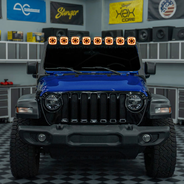 Stinger HEXCORE 51" Hero Light Bar (Eight 6" Pod Lights) - 2018-Current Jeep Wrangler JL/ JLU and 2020-Current Jeep Gladiator JT