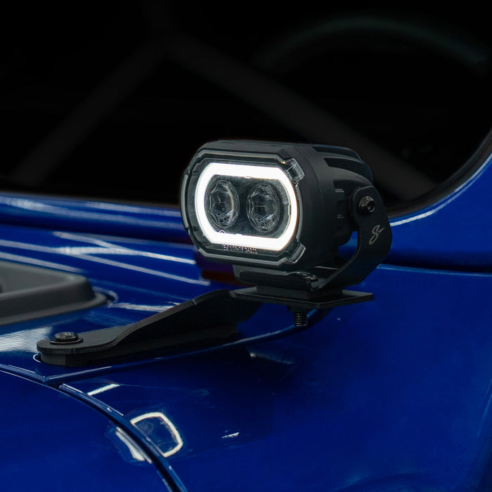 Stinger HEXCORE 2x4" Amber & White LED Pod Lights (Pair) - 2018-Current Jeep Wrangler JL/ JLU and 2020-Current Jeep Gladiator JT