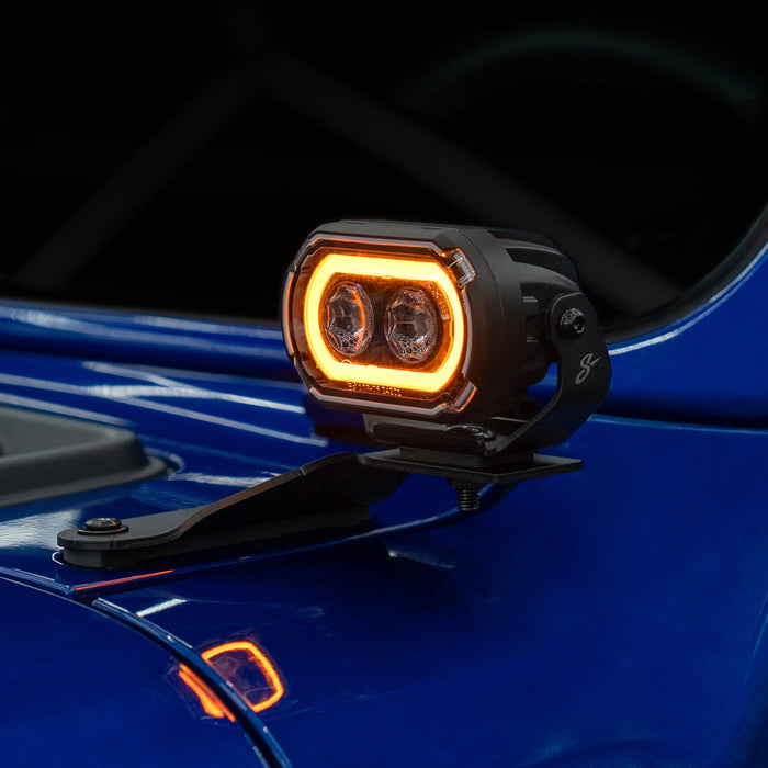 Stinger HEXCORE 2x4" Amber & White LED Pod Lights (Pair) - 2018-Current Jeep Wrangler JL/ JLU and 2020-Current Jeep Gladiator JT