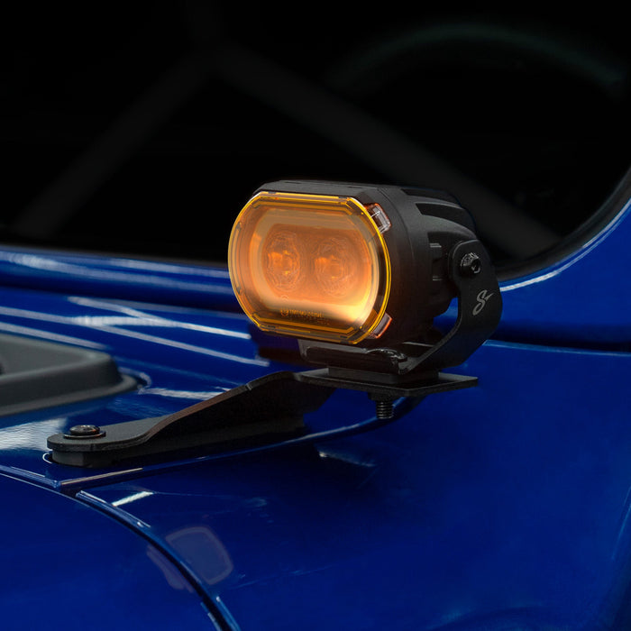 Stinger HEXCORE 2x4" Amber & White LED Pod Lights (Pair) - 2018-Current Jeep Wrangler JL/ JLU and 2020-Current Jeep Gladiator JT