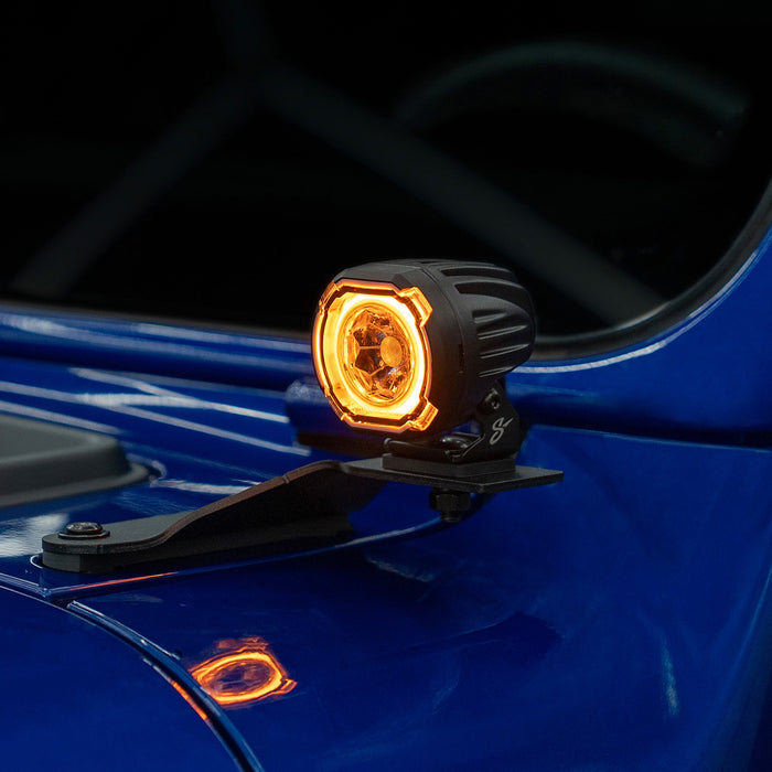 Stinger HEXCORE 2" Amber & White LED Pod Lights (Pair) - 2018-Current Jeep Wrangler JL/ JLU and 2020-Current Jeep Gladiator JT
