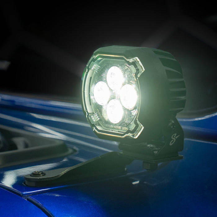Stinger HEXCORE 4" Amber & White LED Pod Lights (Pair) - 2018-Current Jeep Wrangler JL/ JLU and 2020-Current Jeep Gladiator JT