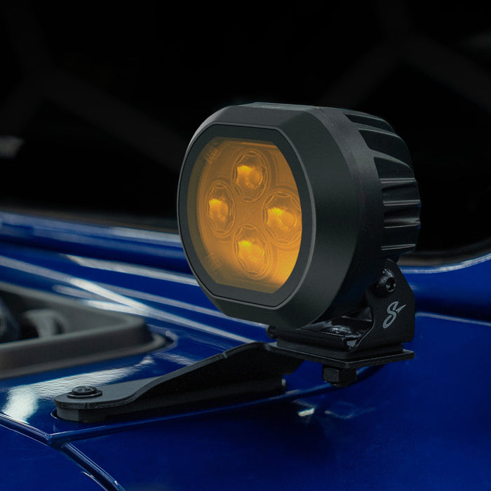 Stinger HEXCORE 4" Amber & White LED Pod Lights (Pair) - 2018-Current Jeep Wrangler JL/ JLU and 2020-Current Jeep Gladiator JT
