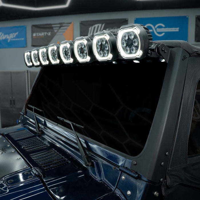 Stinger HEXCORE 51" Hero Light Bar (Eight 6" Pod Lights) - 1997-2006 Jeep Wrangler TJ