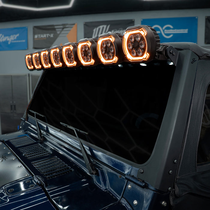 Stinger HEXCORE 51" Hero Light Bar (Eight 6" Pod Lights) - 1997-2006 Jeep Wrangler TJ