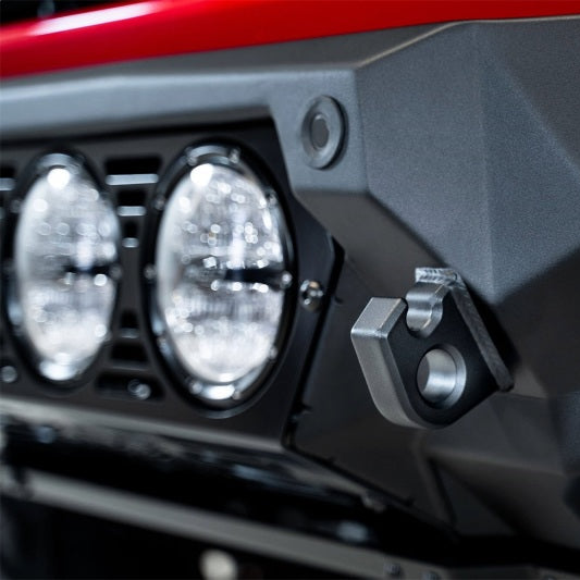 Addictive Desert Designs 21-22 Ford Bronco Bomber Front Bumper with Rigid 360 Mounts and D-Rings in Hammer Black