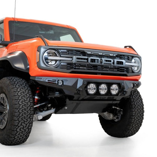 Addictive Desert Designs Ford Bronco Raptor Bomber Front Bumper with Rigid 360 Mounts and Side Cube Light Mounts