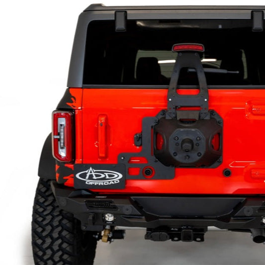 Addictive Desert Designs Stealth Fighter Rear Bumper for Ford Bronco 2021-2023 with Cube Light Mounts and Reinforced D-Rings