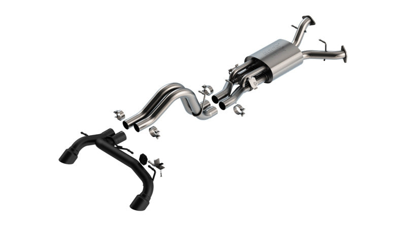 Borla 140934CB ATAK Cat-Back Exhaust System for 2022-2025 Ford Bronco Raptor 3.0L V6 Twin Turbo with Black Coated Tips