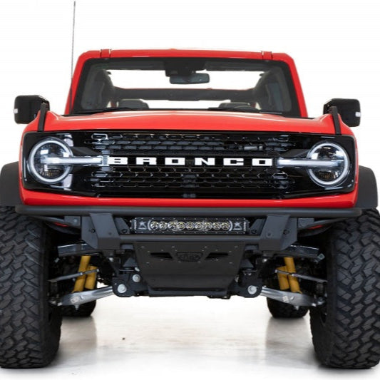 Addictive Desert Designs Pro Bolt-On Front Bumper for 2021-2023 Ford Bronco with Light Mounts in Hammer Black