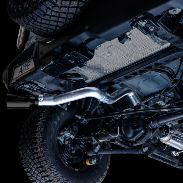 AWE Tuning 0FG Single Rear Exit Exhaust with BashGuard for Ford Bronco * 5-Inch Diamond Black Tip