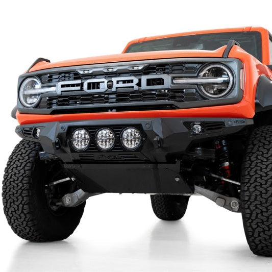 Addictive Desert Designs Ford Bronco Raptor Bomber Front Bumper with Rigid 360 Mounts and Side Cube Light Mounts