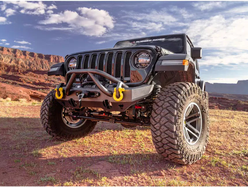 Rugged Ridge HD Stubby Front Bumper I '07- '18 Jeep JK Wrangler / '18 ...