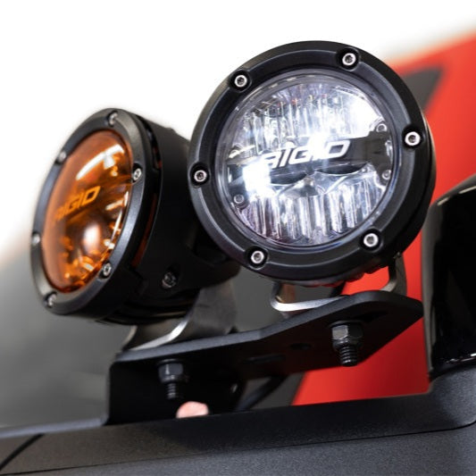 Addictive Desert Designs Dual Ditch Light Brackets for Ford Bronco (2021-2023) * Hammer Black Powder Coat Finish