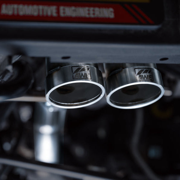 AWE Tuning SwitchPath Cat Back Exhaust for Ford Bronco Raptor (2022-2024) * Dual BashGuards, 3-Inch Mandrel-Bent Stainless Steel, No Tips