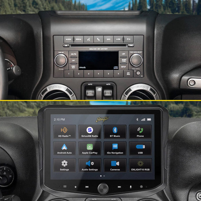 Stinger HORIZON10 10" Radio Fully Integrated Kit W/ Vehicle And Off-Road I '11-'18 JK Wranglers